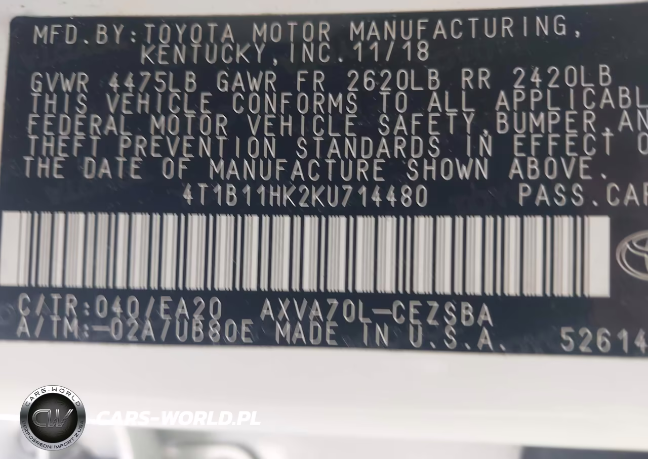 2019 Toyota Camry Se VIN:4T1B11HK2KU714480 - 9