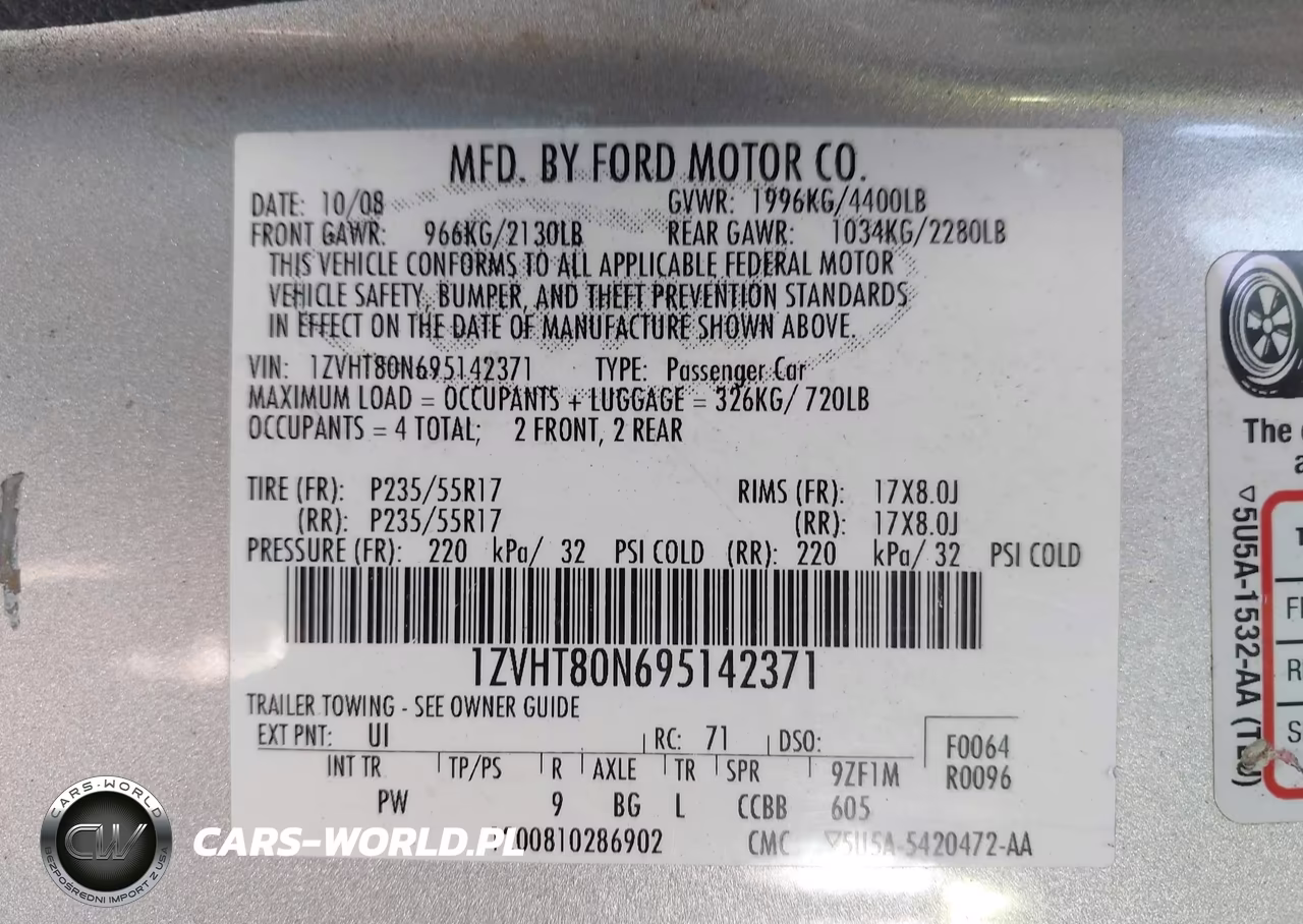 2009 Ford Mustang V6-V6 Premium VIN:1ZVHT80N695142371 - 9