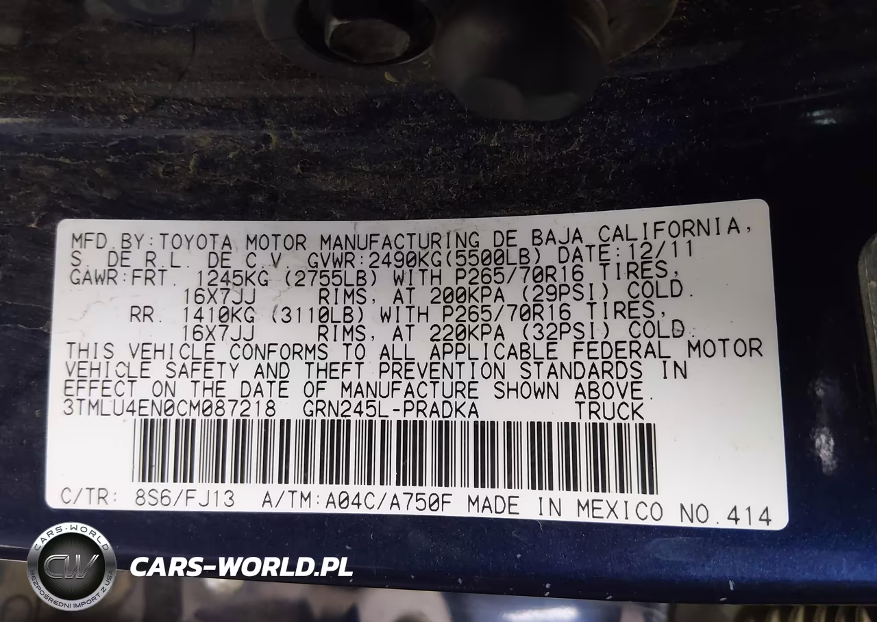 2012 Toyota Tacoma Base V6 VIN:3TMLU4EN0CM087218 - 9
