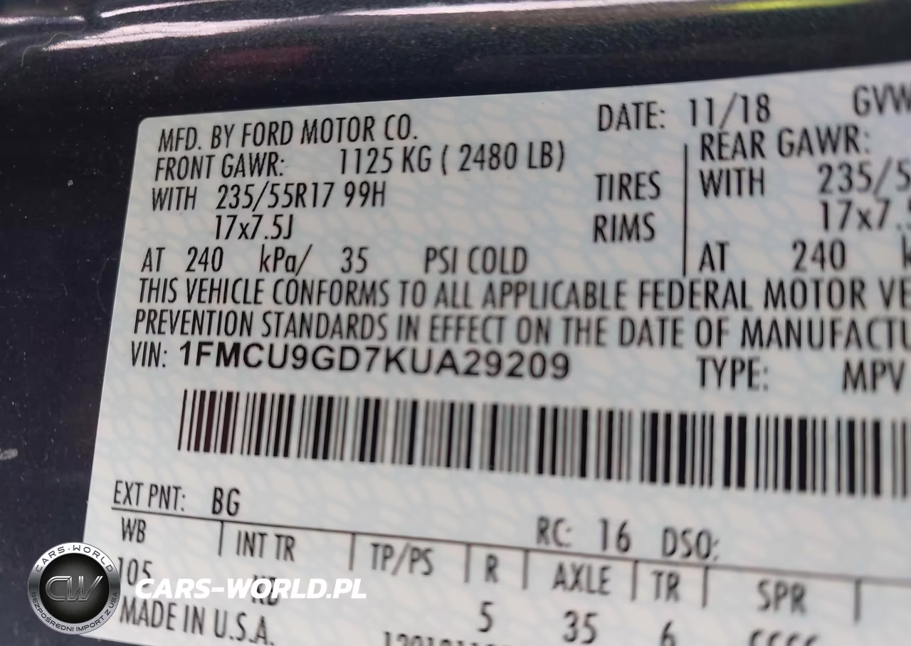 2019 Ford Escape Se VIN:1FMCU9GD7KUA29209 - 9