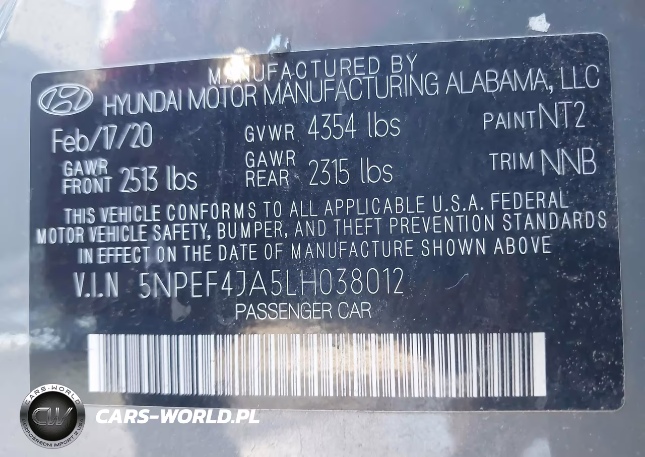 2020 Hyundai Sonata Sel VIN:5NPEF4JA5LH038012 - 9