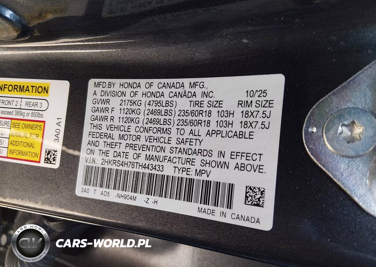 2026 Honda Cr-V Ex-L Awd VIN:2HKRS4H76TH443433 - 8