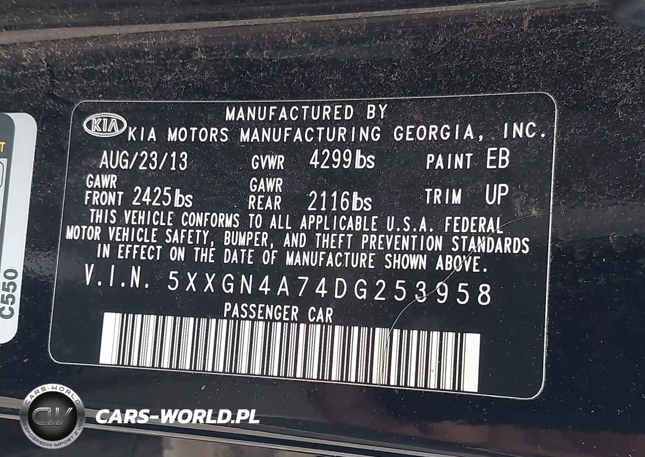 2013 Kia Optima Ex VIN:5XXGN4A74DG253958 - 9