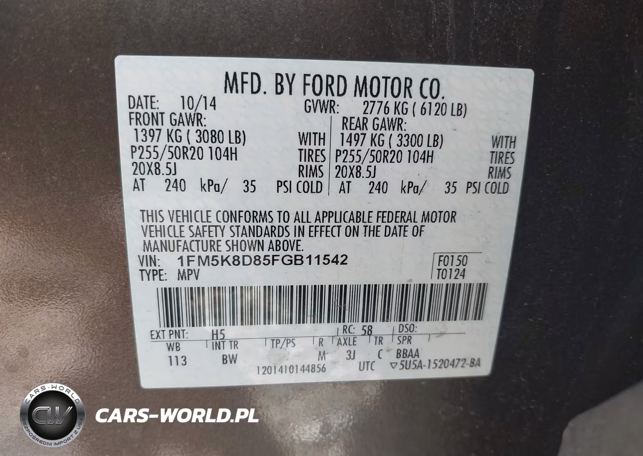 2015 Ford Explorer Xlt VIN:1FM5K8D85FGB11542 - 9