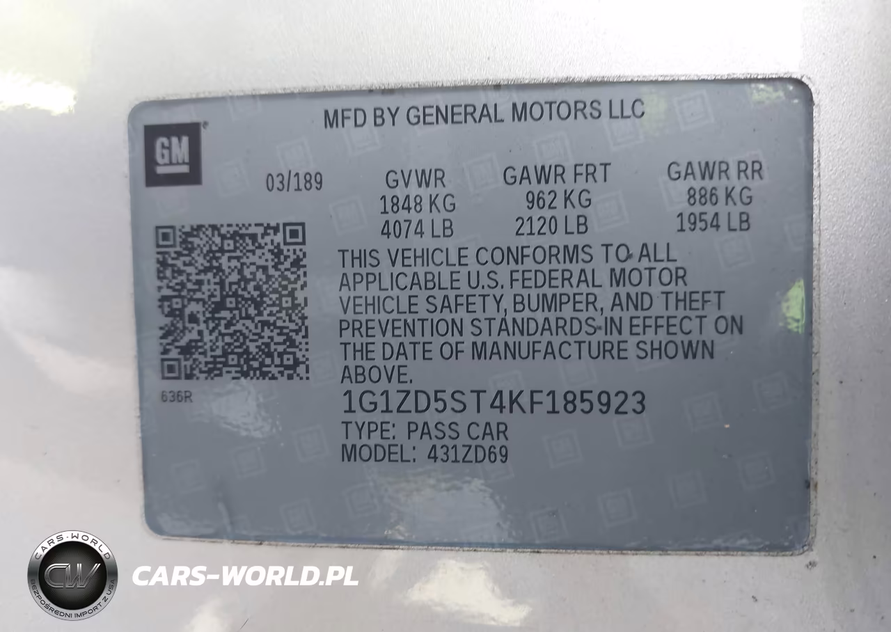 2019 Chevrolet Malibu Lt VIN:1G1ZD5ST4KF185923 - 9