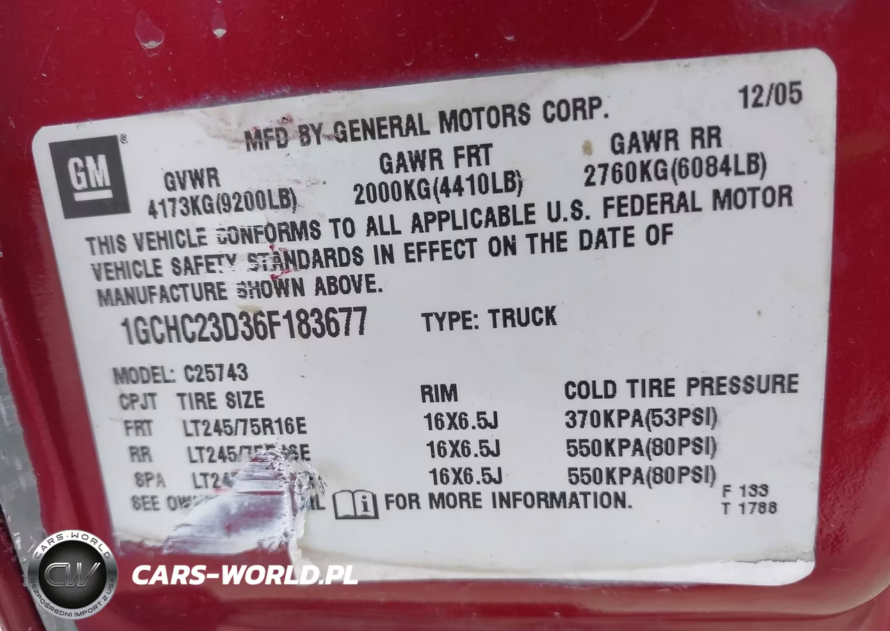 2006 Chevrolet Silverado 2500Hd Lt3 VIN:1GCHC23D36F183677 - 9