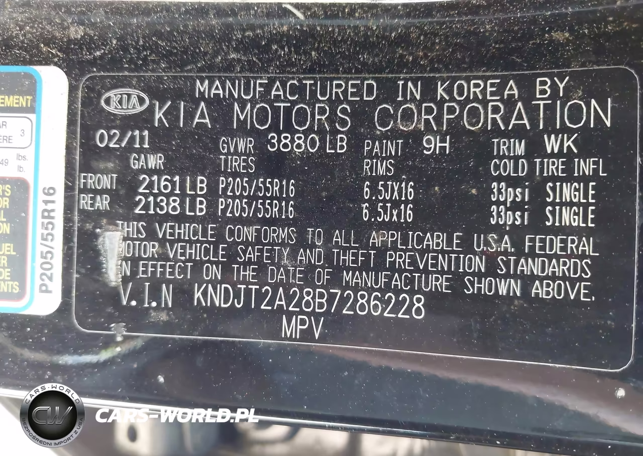 2011 Kia Soul + VIN:KNDJT2A28B7286228 - 9
