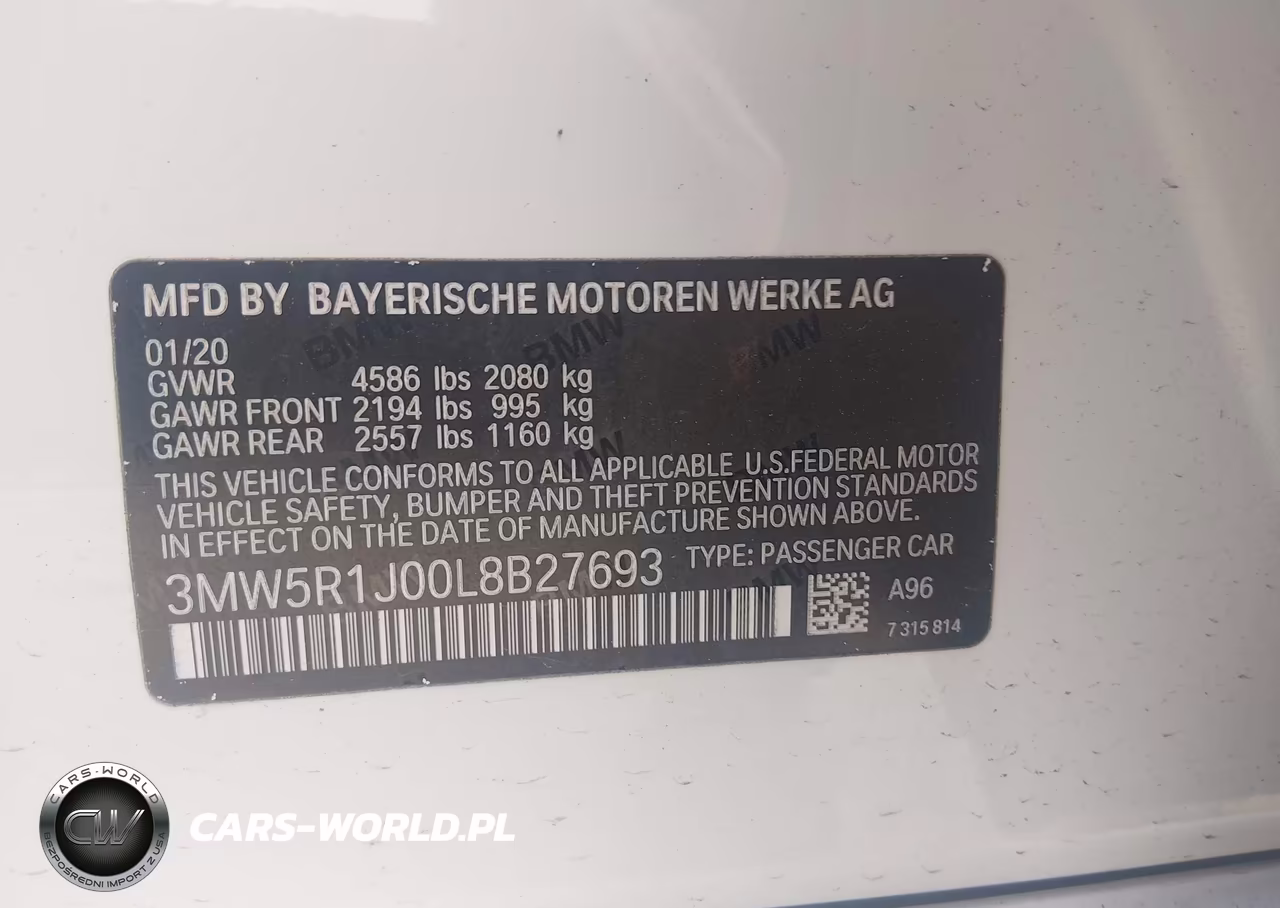 2020 BMW 330I VIN:3MW5R1J00L8B27693 - 9