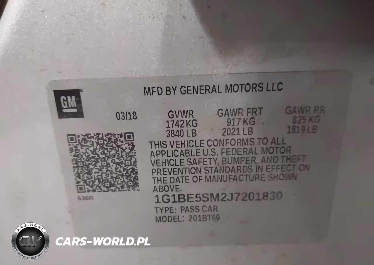 2018 Chevrolet Cruze Lt Auto VIN:1G1BE5SM2J7201830 - 9
