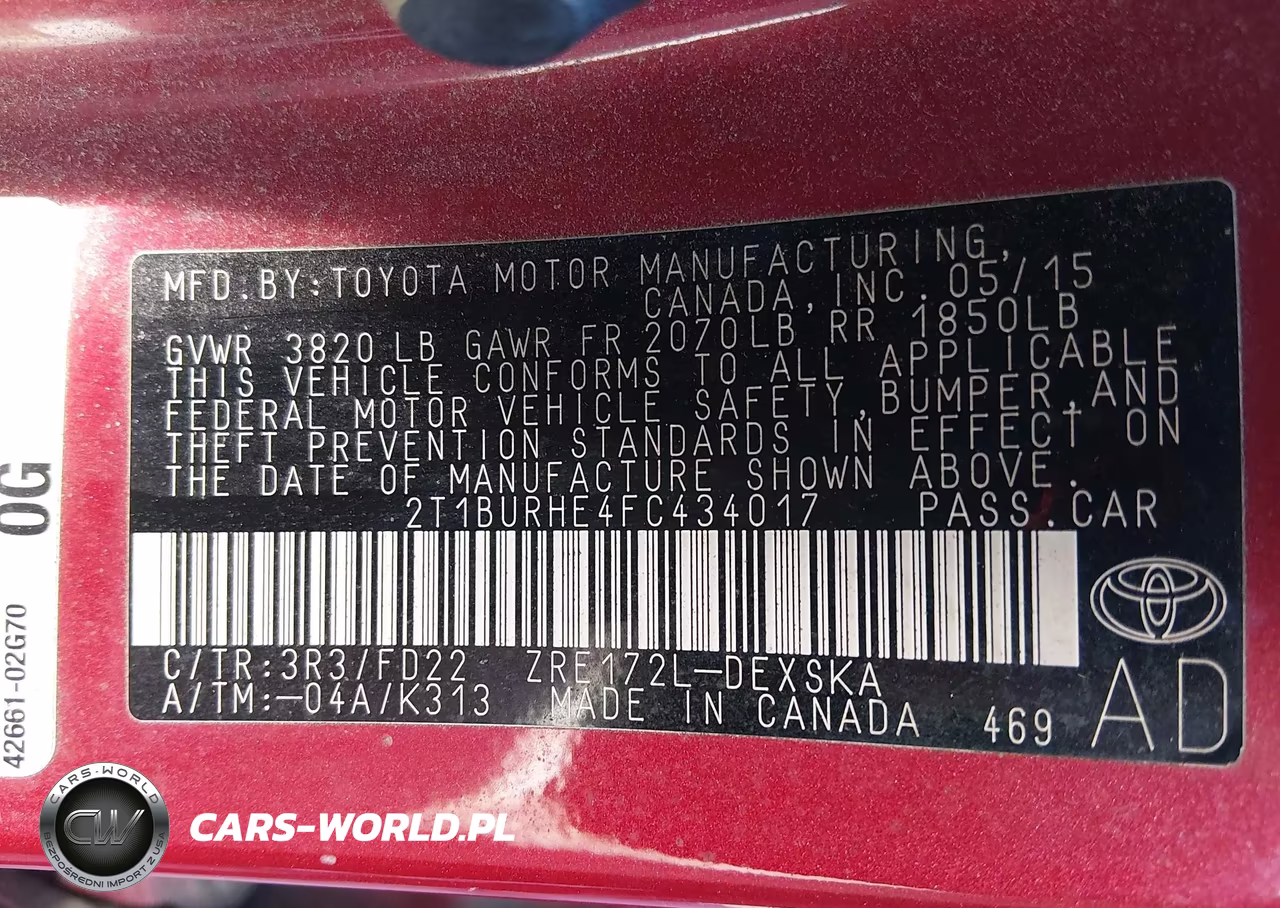 2015 Toyota Corolla S VIN:2T1BURHE4FC434017 - 9