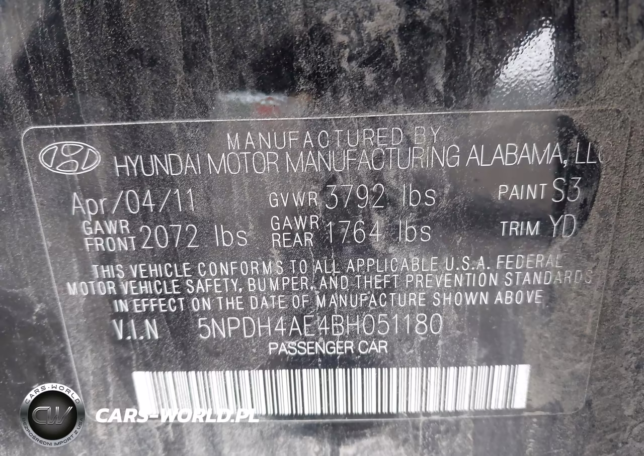 2011 Hyundai Elantra Gls VIN:5NPDH4AE4BH051180 - 9