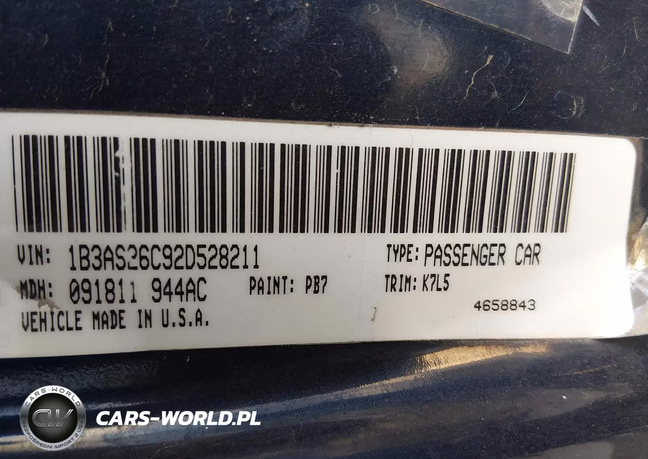 2002 Dodge Neon VIN:1B3AS26C92D528211 - 9