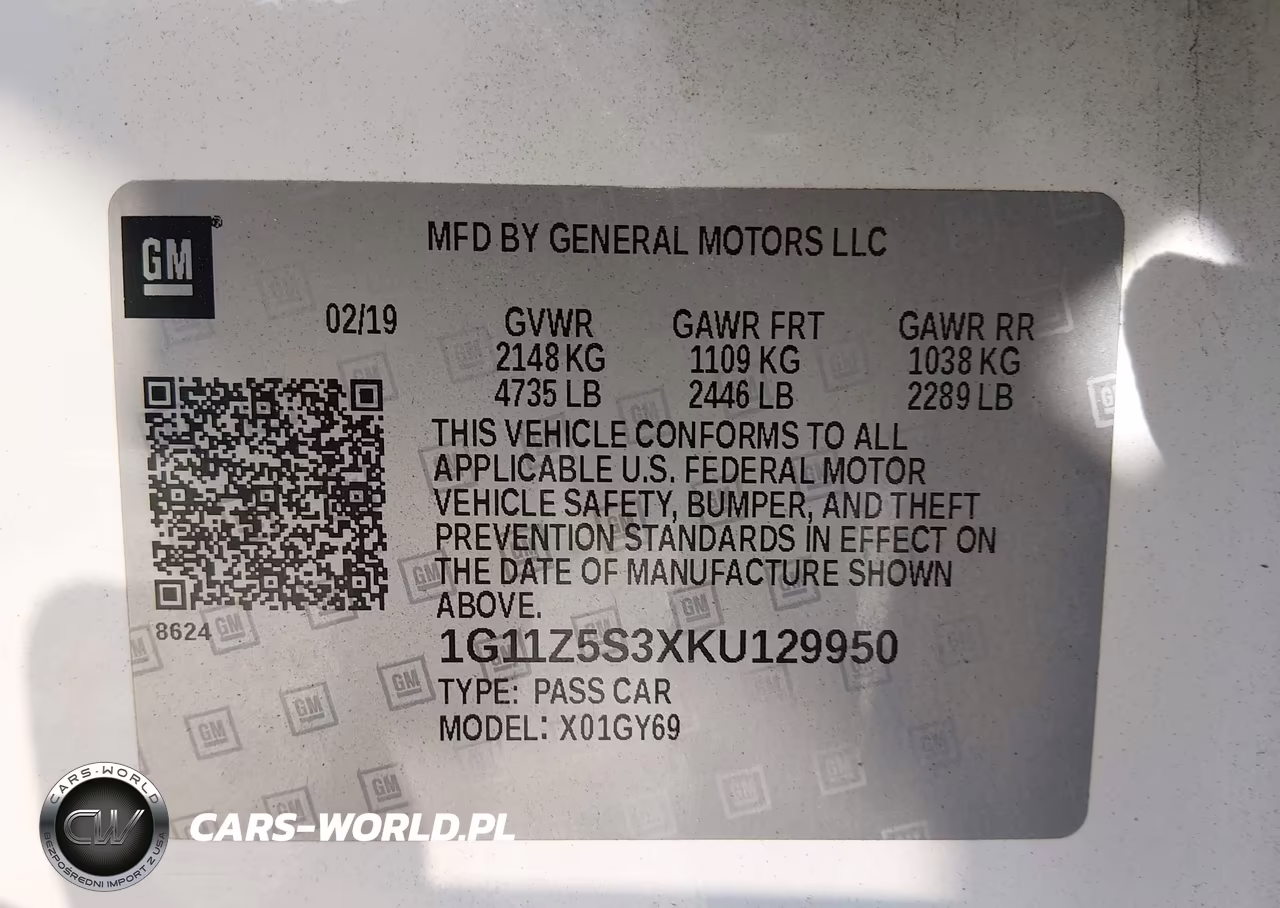 2019 Chevrolet Impala Lt VIN:1G11Z5S3XKU129950 - 9