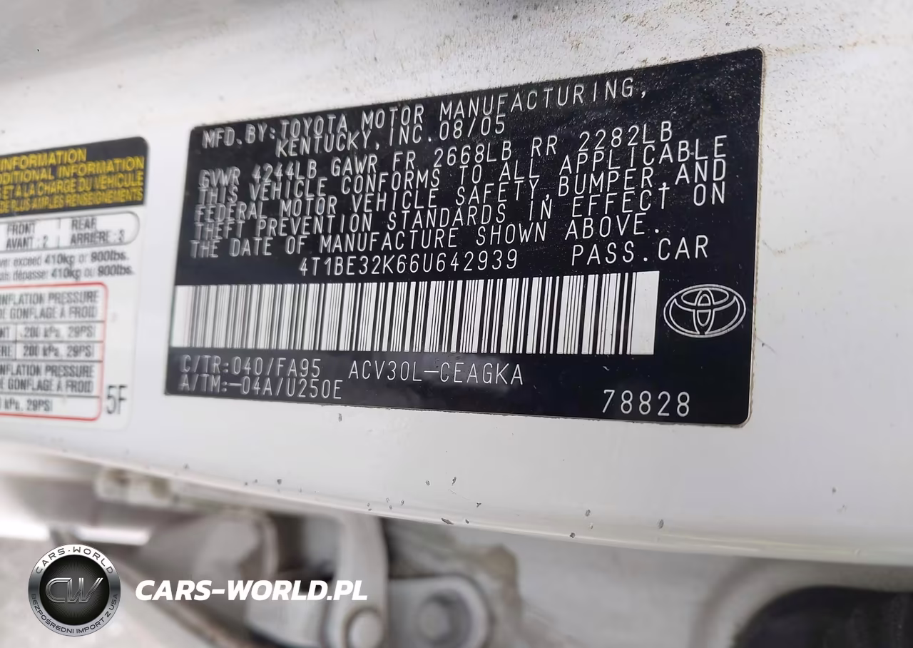 2006 Toyota Camry Xle VIN:4T1BE32K66U642939 - 9