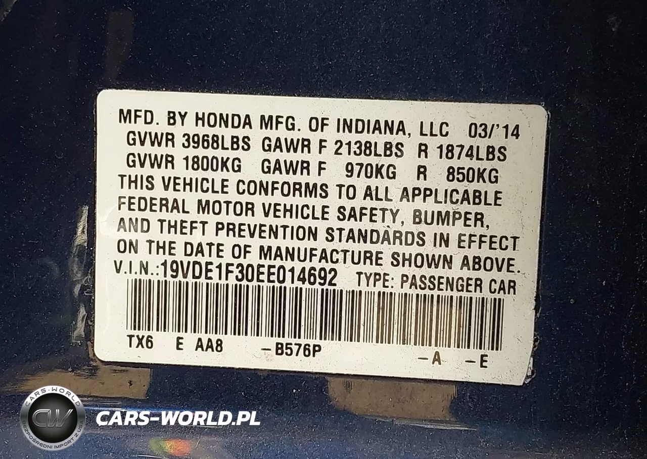 2014 Acura Ilx 2.0L (A5) VIN:19VDE1F30EE014692 - 9