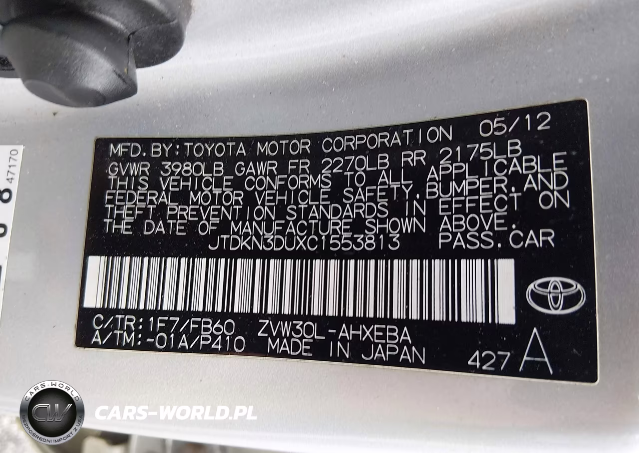 2012 Toyota Prius Three VIN:JTDKN3DUXC1553813 - 9