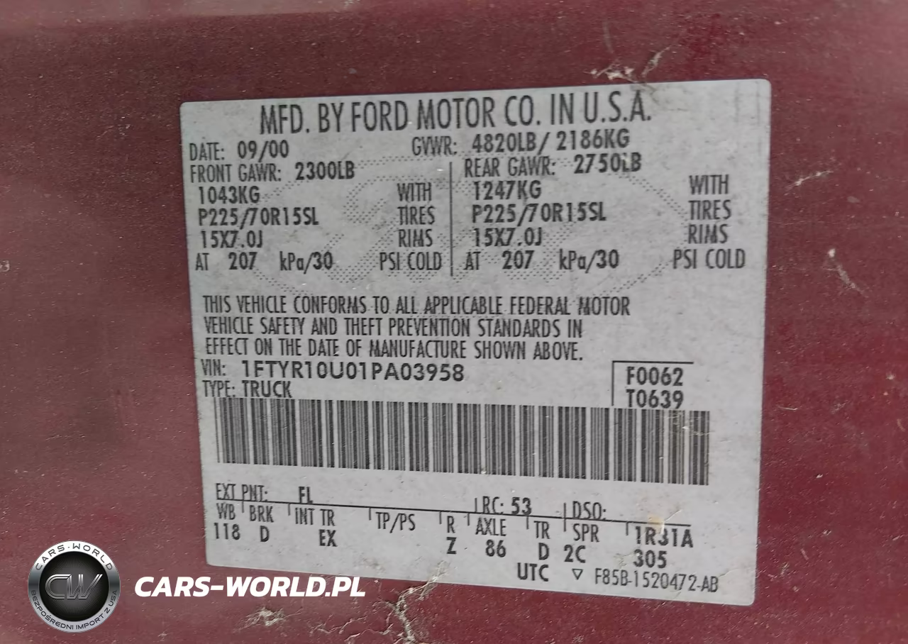 2001 Ford Ranger Edge-Xl-Xlt VIN:1FTYR10U01PA03958 - 7