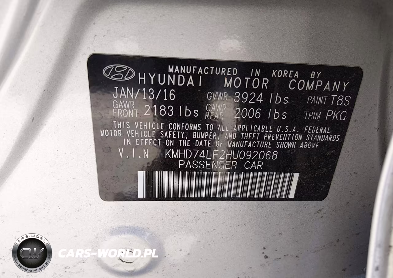2017 Hyundai Elantra Se VIN:KMHD74LF2HU092068 - 9