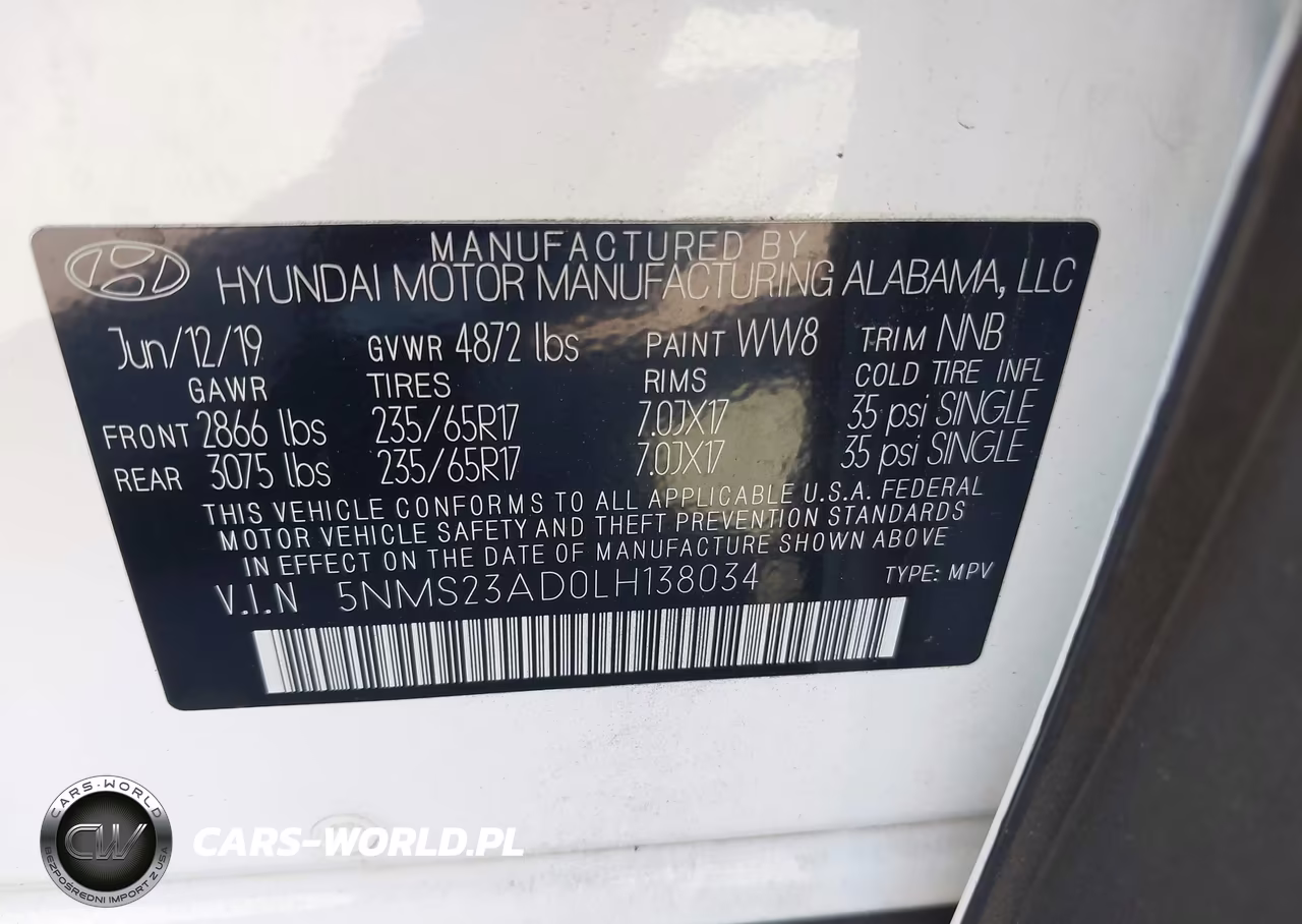 2020 Hyundai Santa Fe Se VIN:5NMS23AD0LH138034 - 9