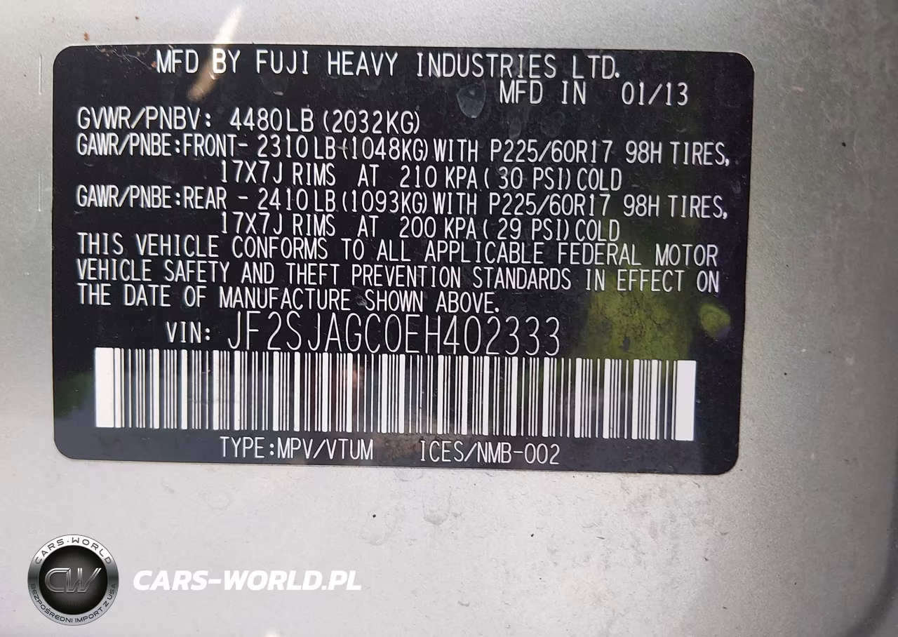 2014 Subaru Forester 2.5I Premium VIN:JF2SJAGC0EH402333 - 9