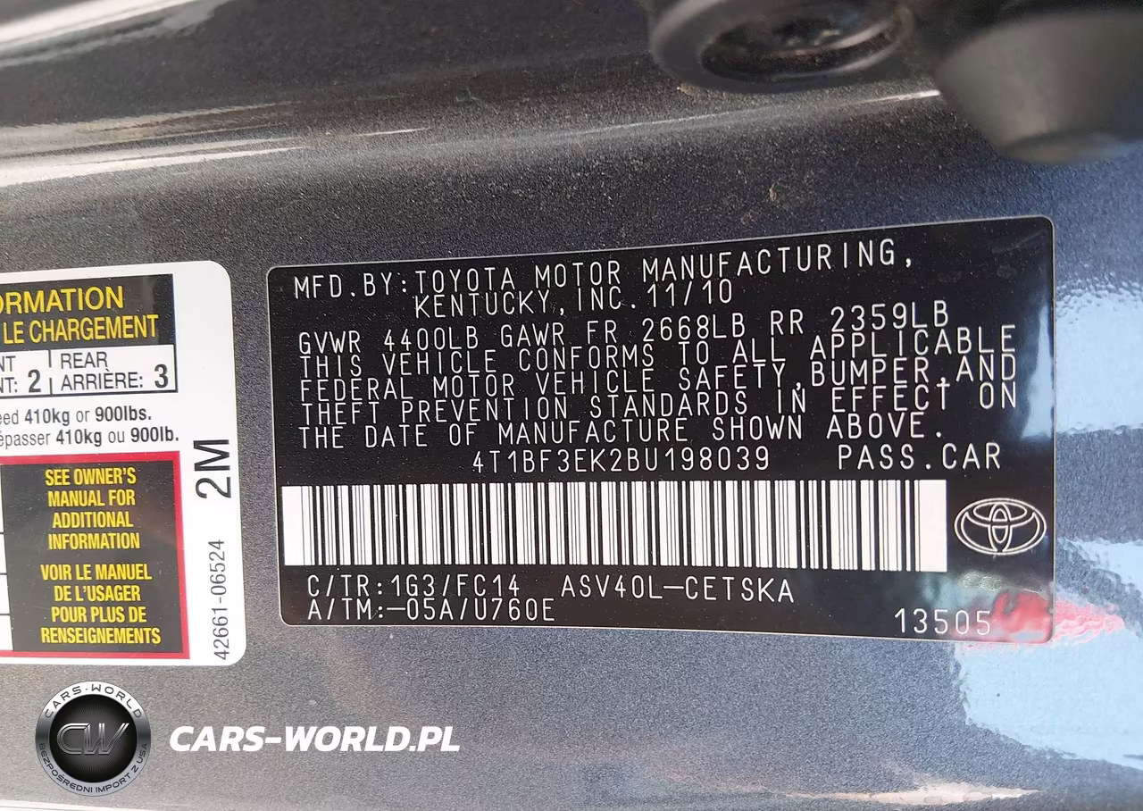 2011 Toyota Camry Se VIN:4T1BF3EK2BU198039 - 9