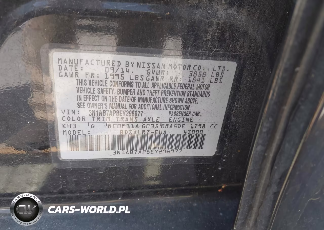 2014 Nissan Sentra Sr VIN:3N1AB7AP8EY298977 - 9