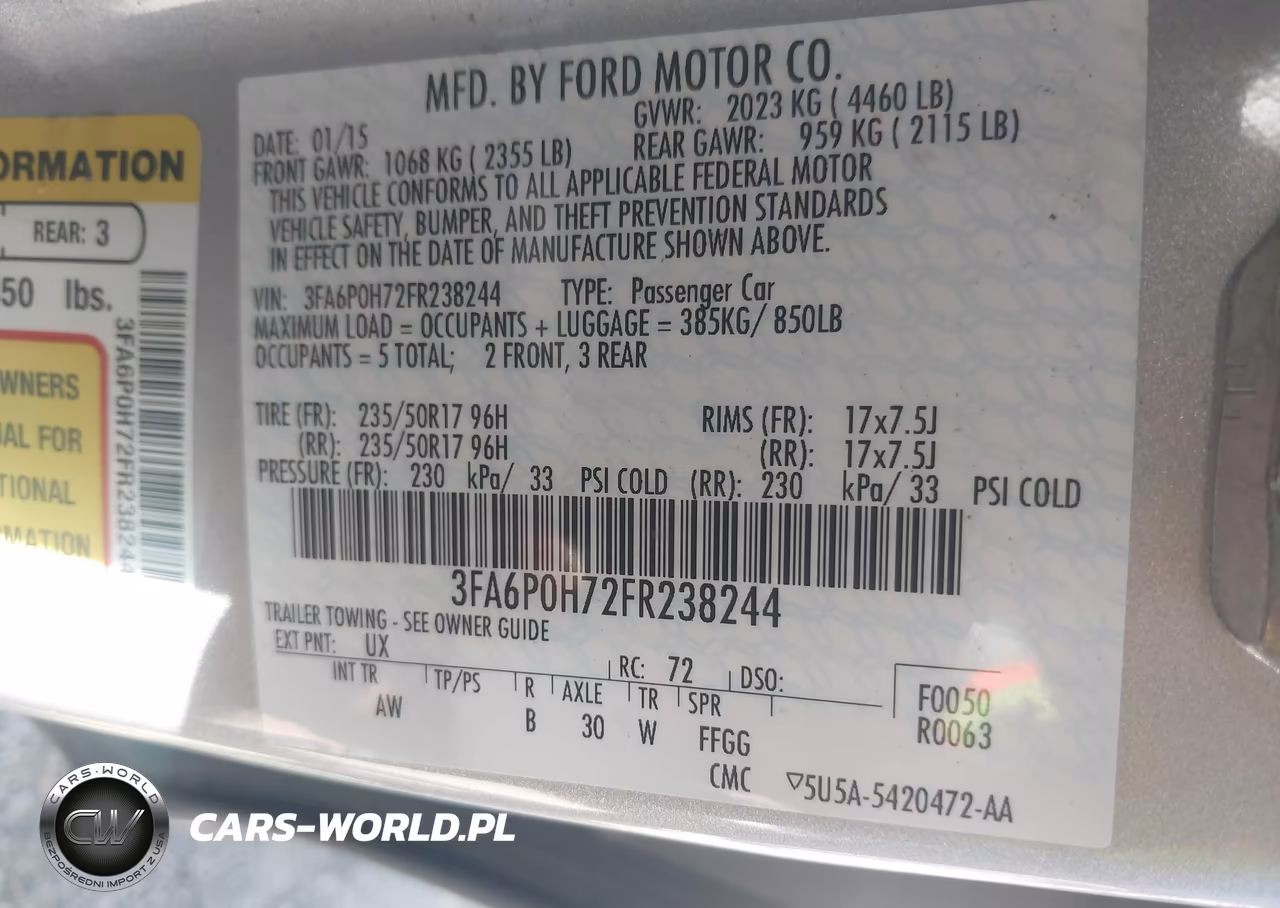 2015 Ford Fusion Se VIN:3FA6P0H72FR238244 - 9