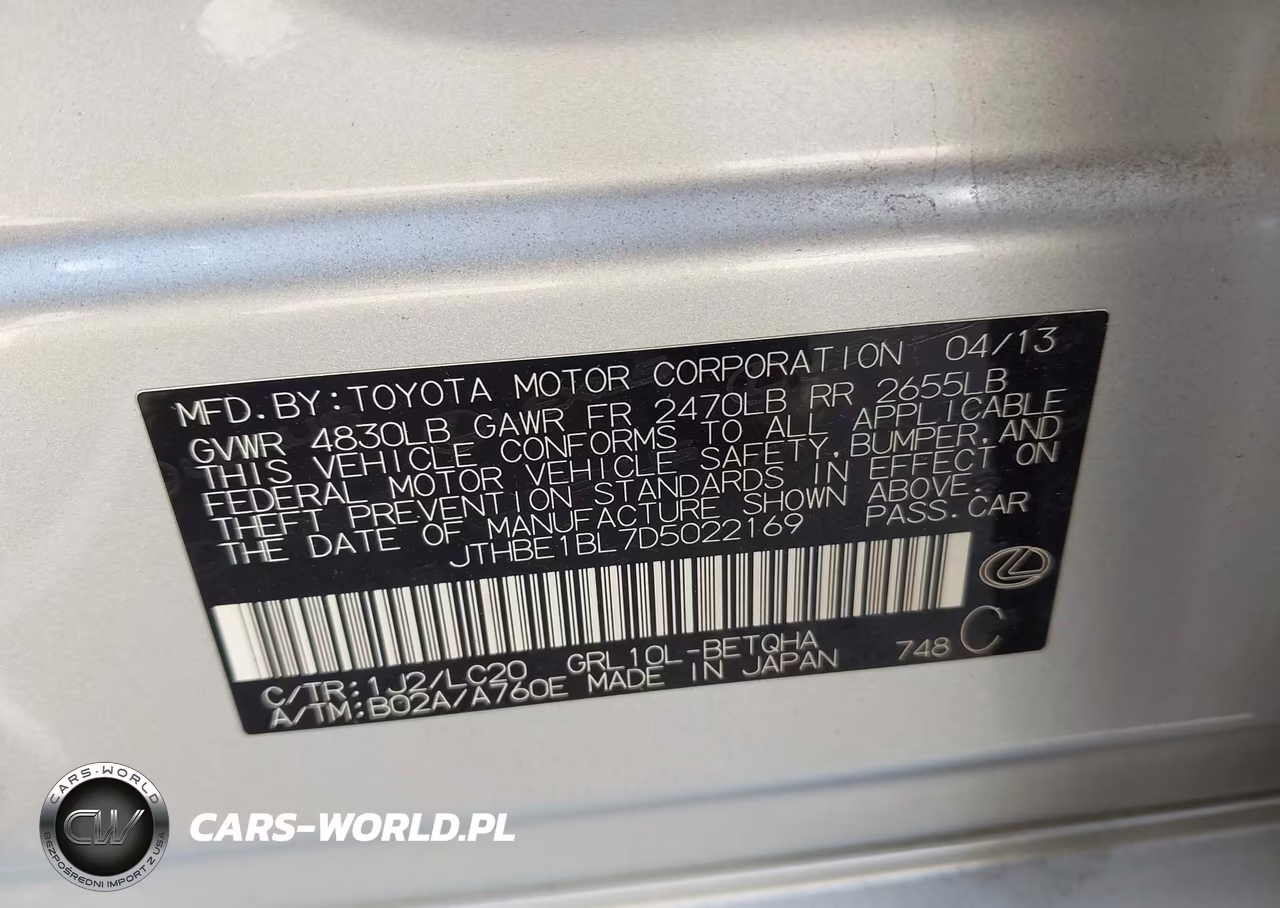 2013 Lexus Gs 350 VIN:JTHBE1BL7D5022169 - 9