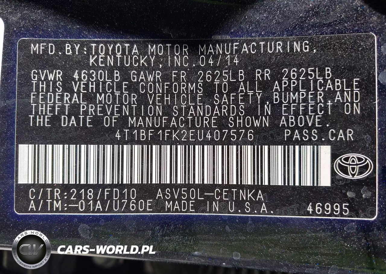 2014 Toyota Camry L-Se-Le-Xle VIN:4T1BF1FK2EU407576 - 9