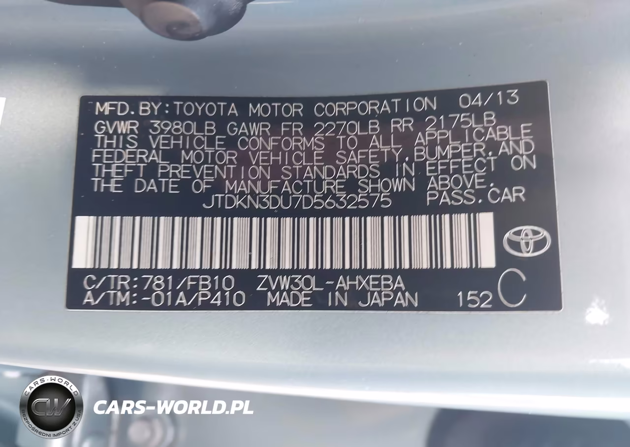 2013 Toyota Prius Three VIN:JTDKN3DU7D5632575 - 9