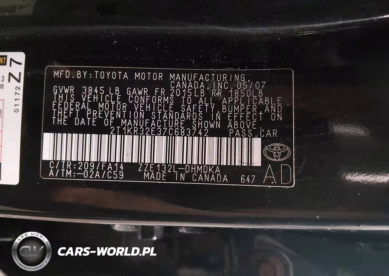 2007 Toyota Matrix VIN:2T1KR32E37C683742 - 9