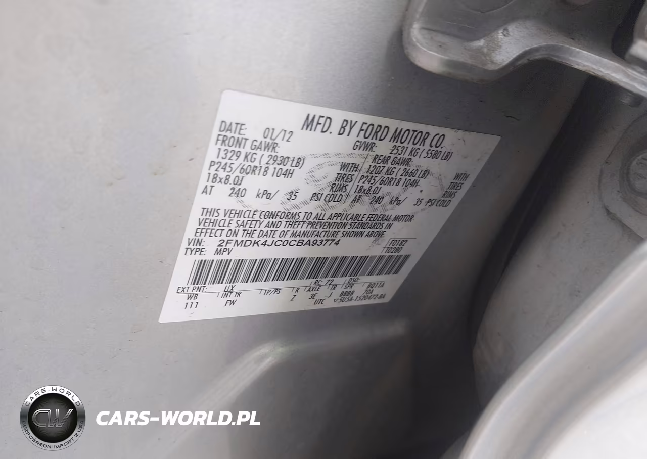 2012 Ford Edge Sel VIN:2FMDK4JC0CBA93774 - 9