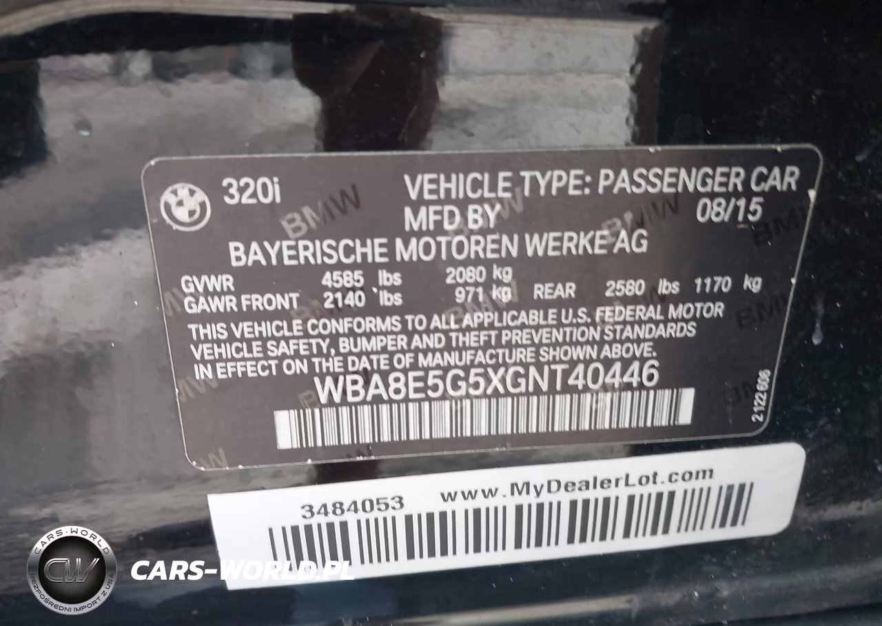 2016 BMW 320I xDrive VIN:WBA8E5G5XGNT40446 - 9
