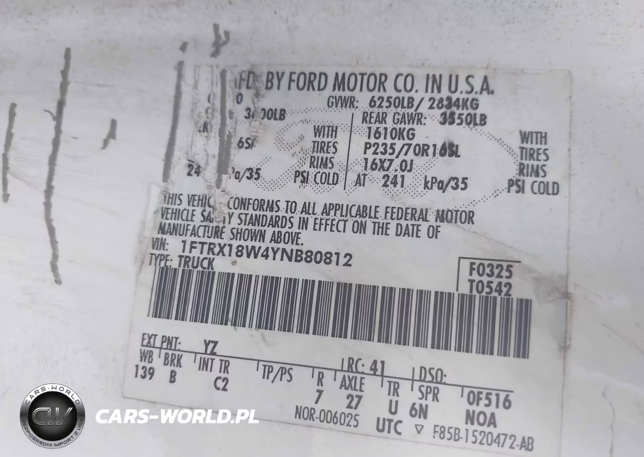 2000 Ford F-150 Lariat-Work Series-Xl-Xlt VIN:1FTRX18W4YNB80812 - 9