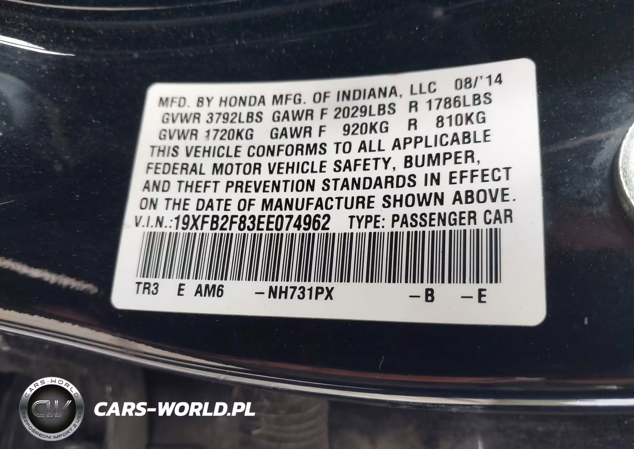 2014 Honda Civic Ex VIN:19XFB2F83EE074962 - 9
