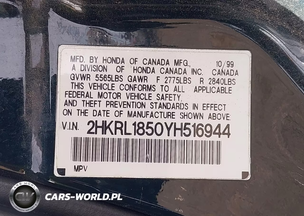 2000 Honda Odyssey Lx VIN:2HKRL1850YH516944 - 9