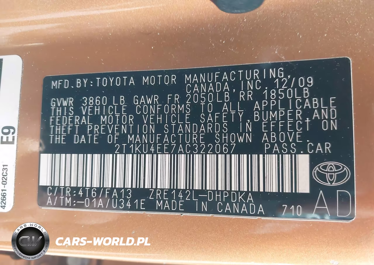 2010 Toyota Matrix VIN:2T1KU4EE7AC322067 - 9