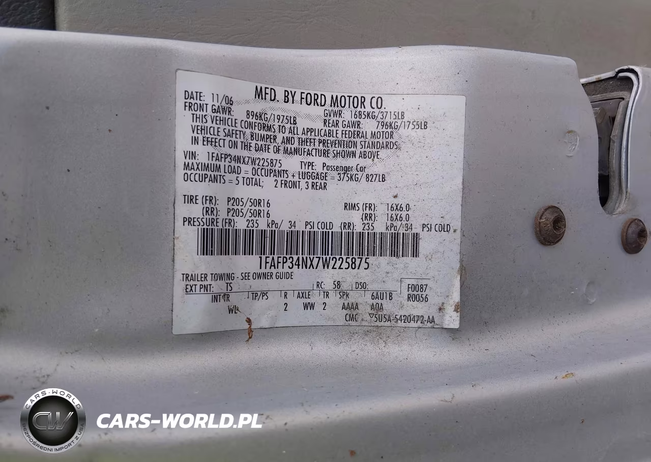 2007 Ford Focus S-Se-Ses VIN:1FAFP34NX7W225875 - 9