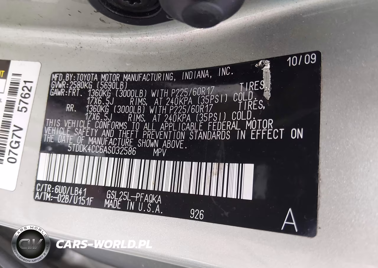 2010 Toyota Sienna Limited VIN:5TDDK4CC6AS032586 - 9