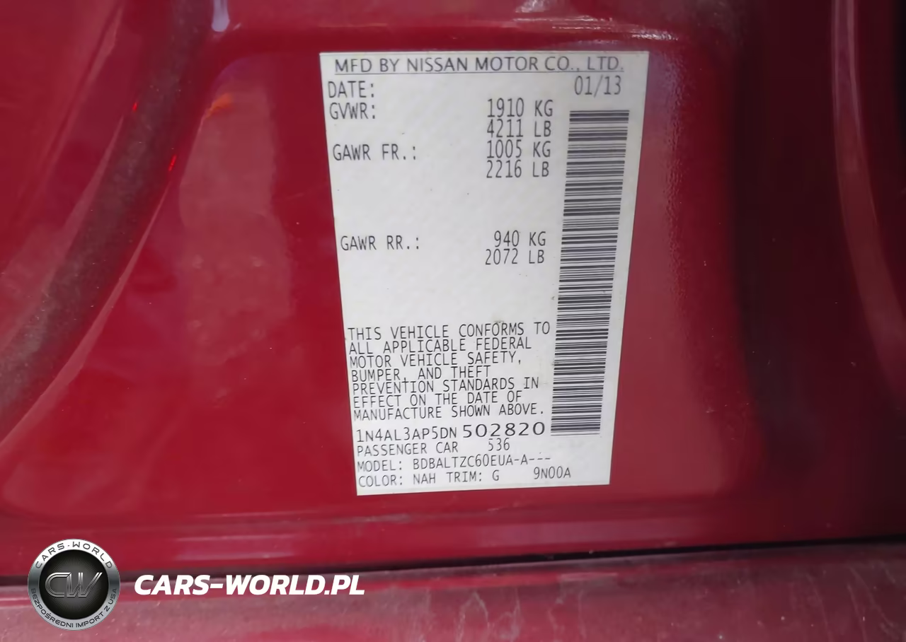 2013 Nissan Altima 2.5 Sv VIN:1N4AL3AP5DN502820 - 9