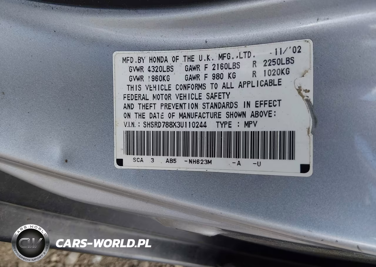 2003 Honda Cr-V Ex VIN:SHSRD788X3U110244 - 9