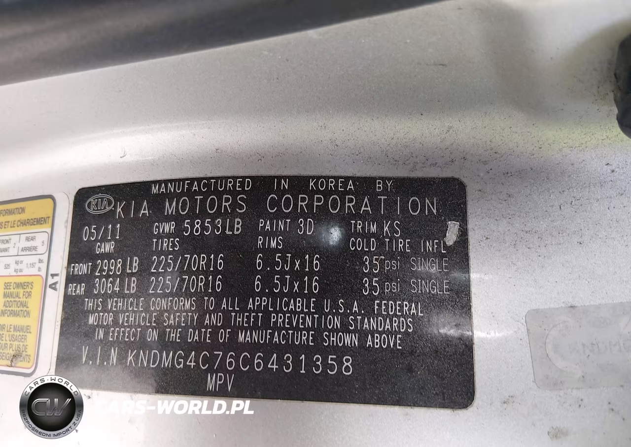 2012 Kia Sedona Lx VIN:KNDMG4C76C6431358 - 9