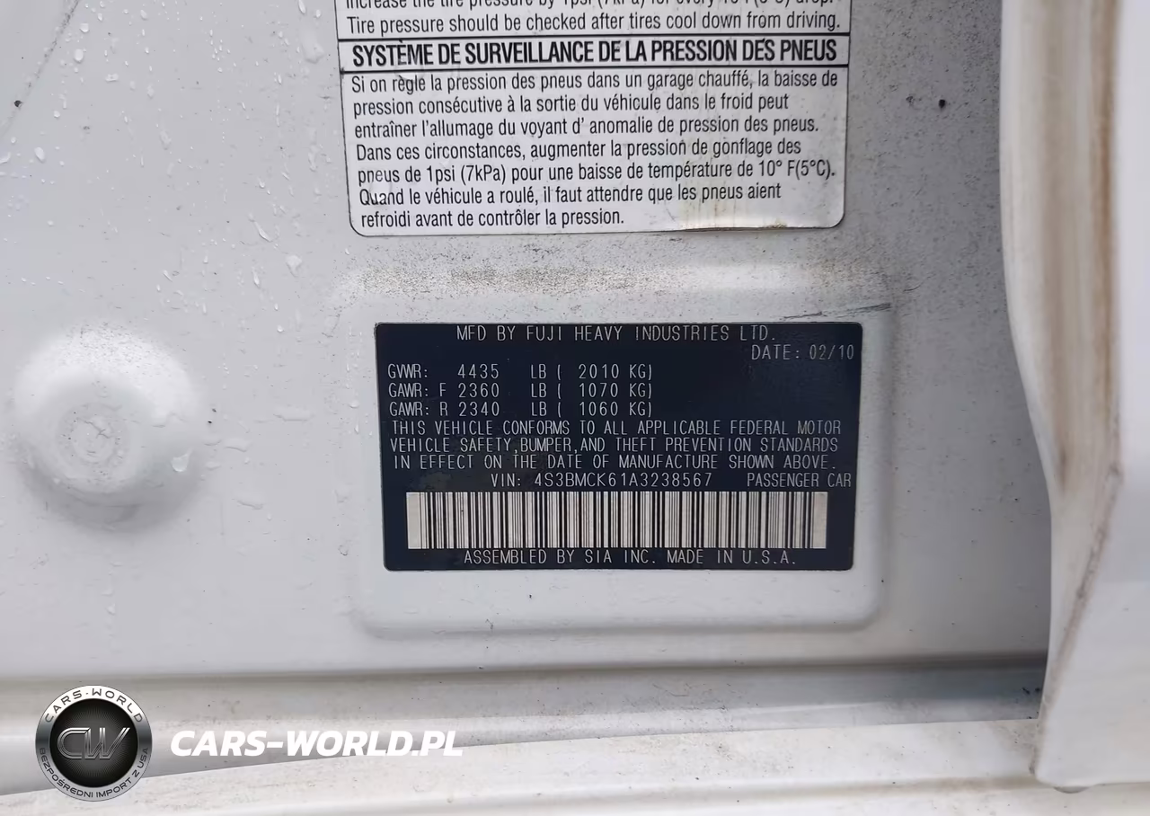 2010 Subaru Legacy 2.5I Limited VIN:4S3BMCK61A3238567 - 9