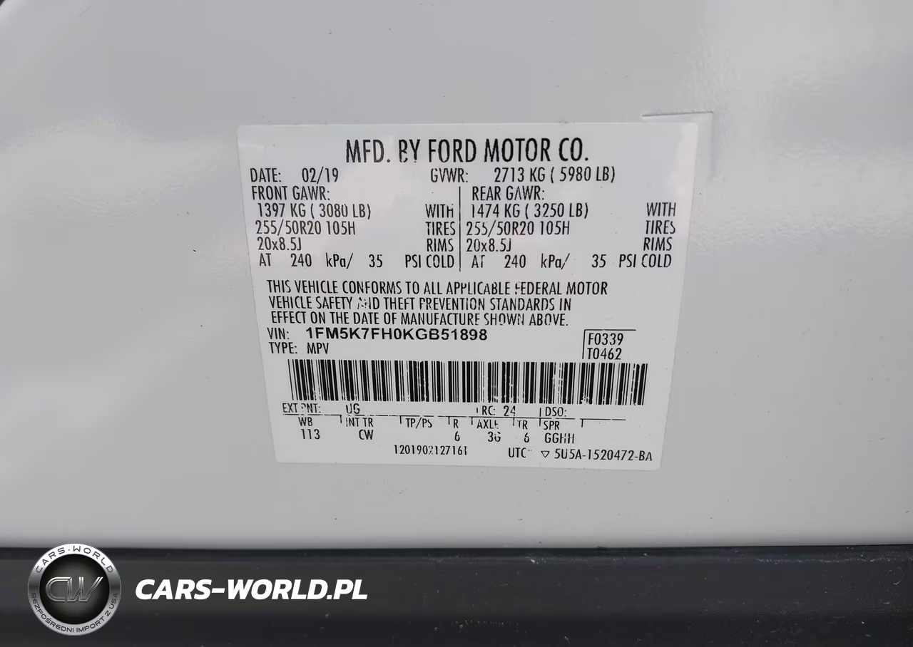 2019 Ford Explorer Limited VIN:1FM5K7FH0KGB51898 - 9