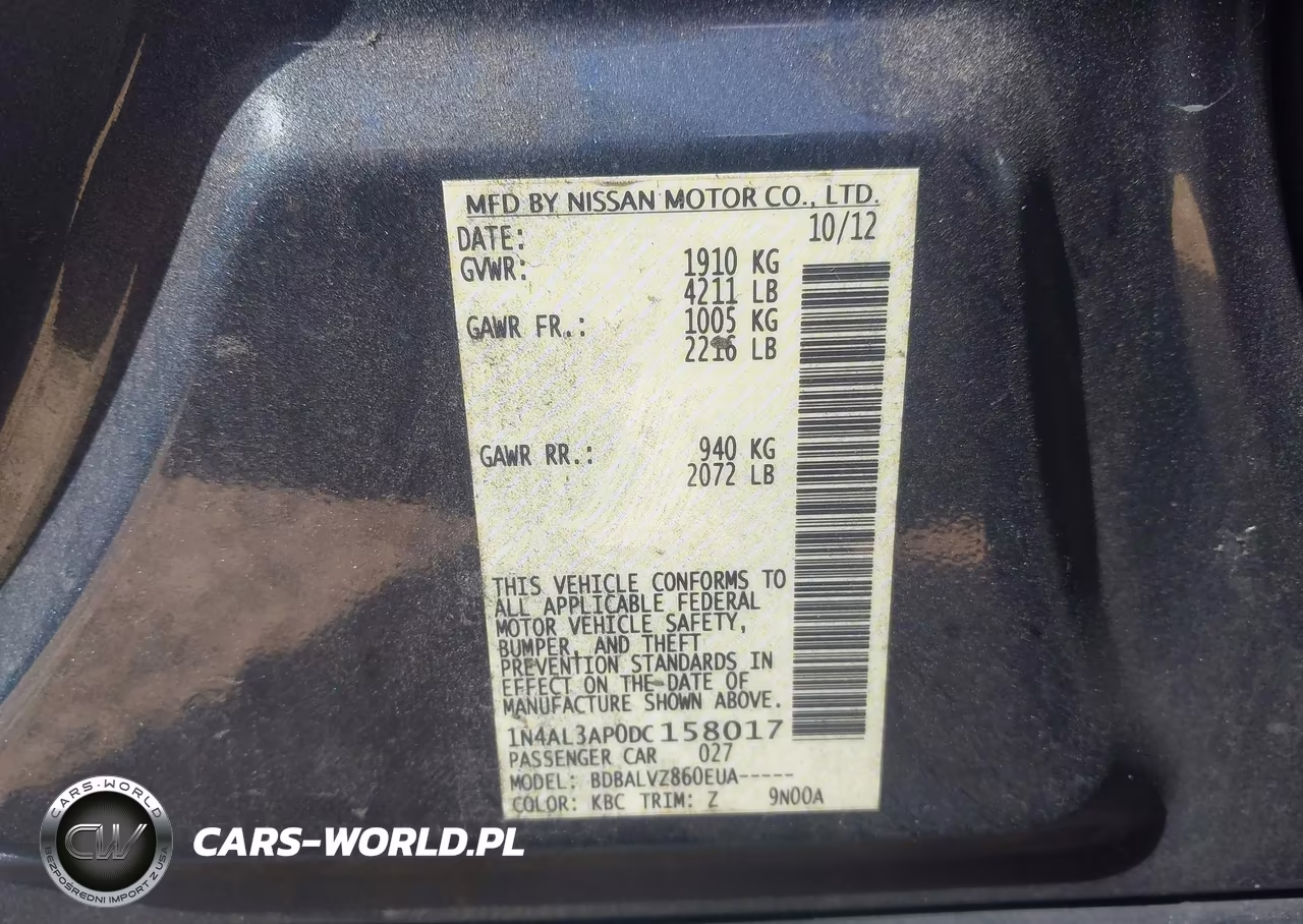 2013 Nissan Altima 2.5 Sl VIN:1N4AL3AP0DC158017 - 9