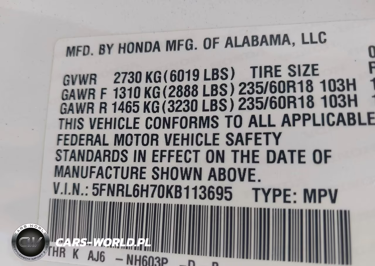 2019 Honda Odyssey Ex-L VIN:5FNRL6H70KB113695 - 9
