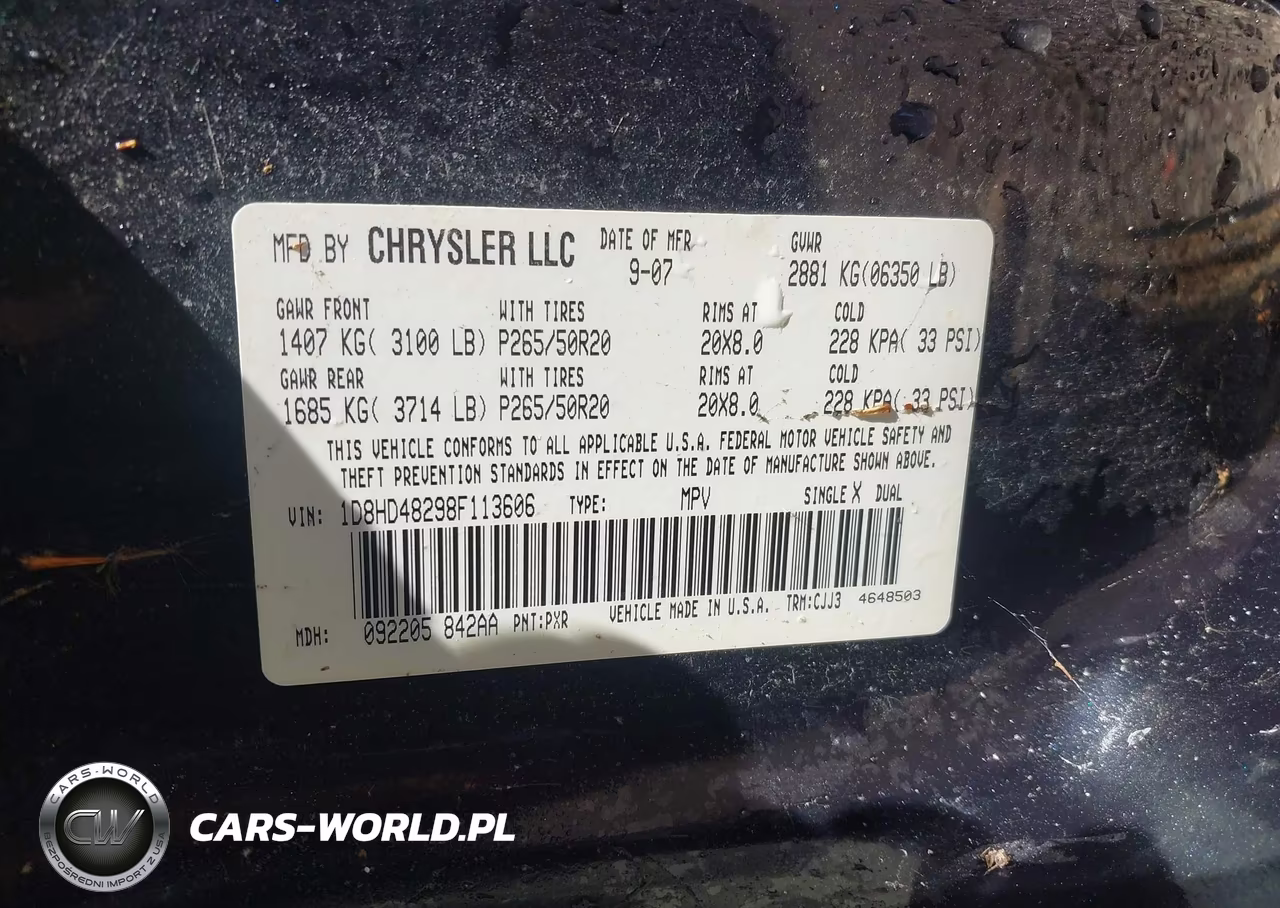 2008 Dodge Durango Slt VIN:1D8HD48298F113606 - 9