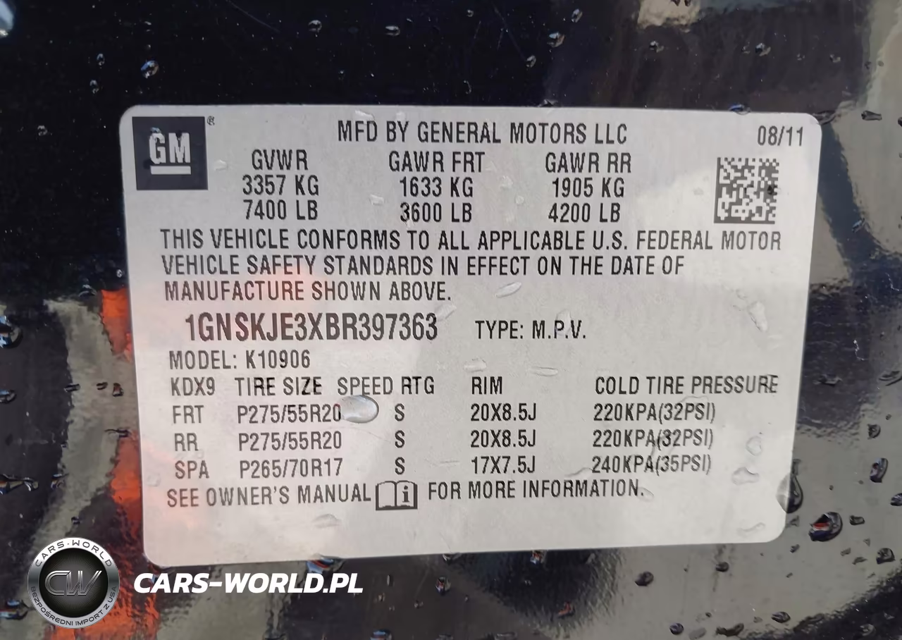 2011 Chevrolet Suburban 1500 Lt1 VIN:1GNSKJE3XBR397363 - 9