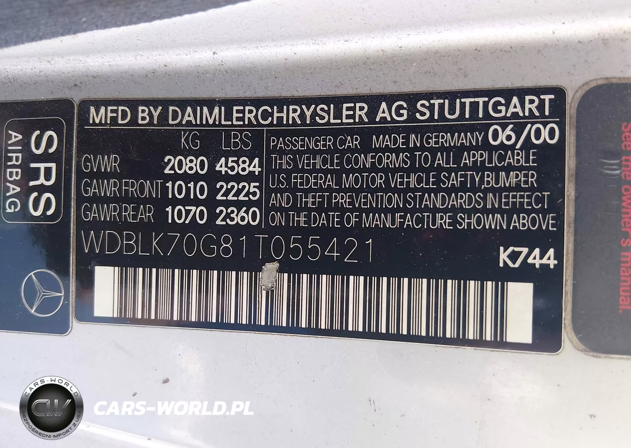 2001 Mercedes-Benz Clk 430 VIN:WDBLK70G81T055421 - 9