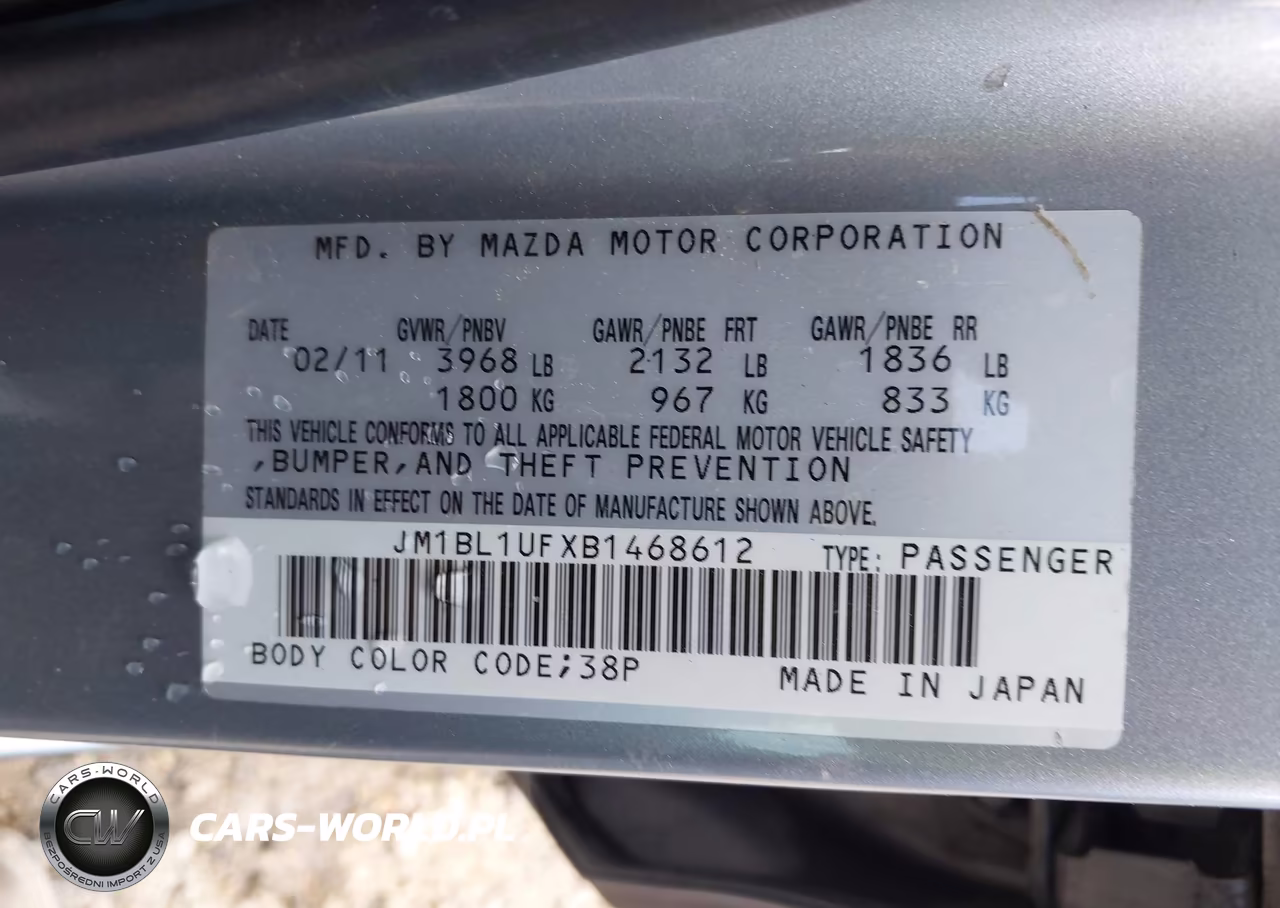 2011 Mazda Mazda3 I Sport VIN:JM1BL1UFXB1468612 - 9